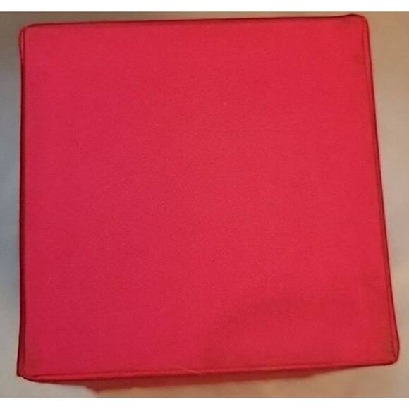 Tall Red Velvet Box with White and Red Striped Top 6.25" tall by 4x4" - Picture 3 of 10